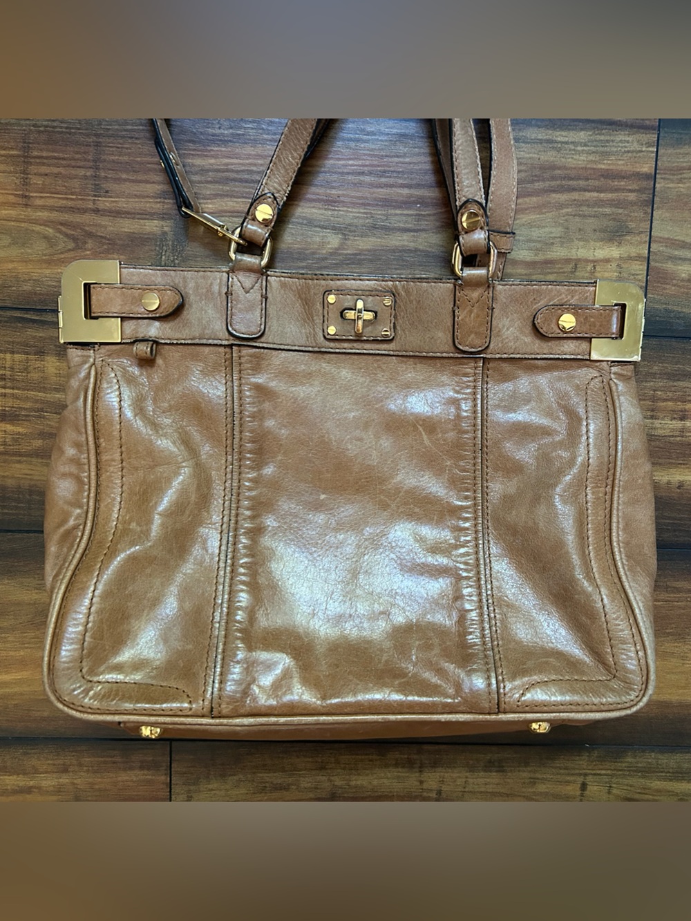 Milly | Brown Leather Shoulder Bag crossbody - Picture 2 of 8
